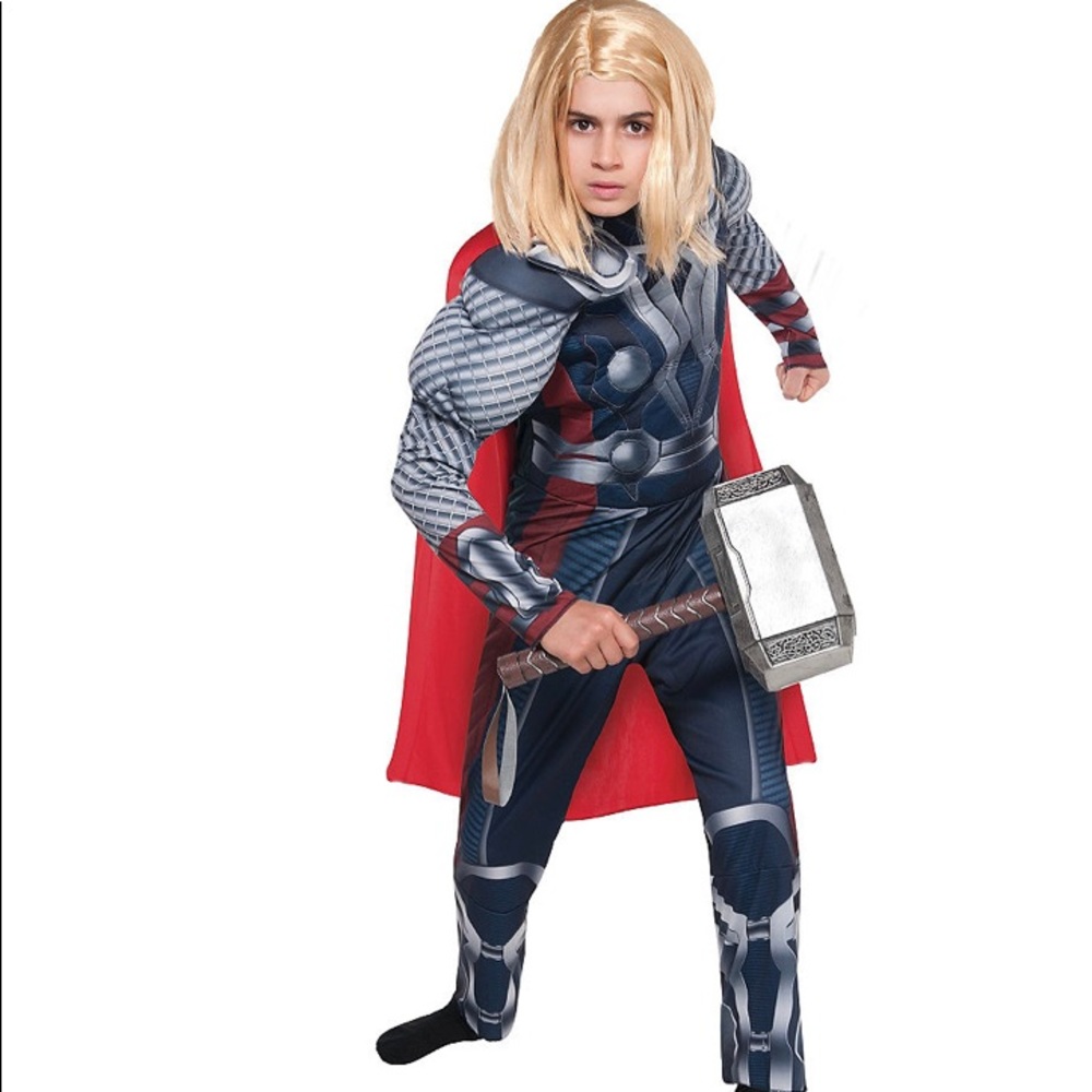 Large 12-14 Kids Avengers Thor Costume NEW